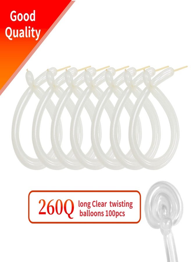 KAWKALSH 260 Clear Long Balloons for Animals, Thickening Skinny Latex Twisting for Arch Modeling Magic Clown Birthday Wedding Party Decorations 100pcs - Image 2
